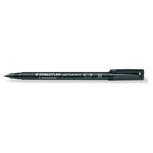 Staedtler Lumocolor Permanent Pen Medium 0.8mm Line Black Pack 10