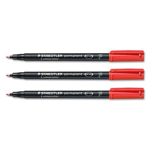 Staedtler 318 Lumocolor Pen Permanent / Fine / Red / Pack of 10