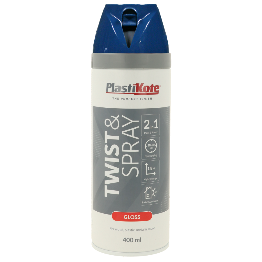 Plastikote Premium Paint Spray | Gloss Finish | Pacific Blue | 400ml.