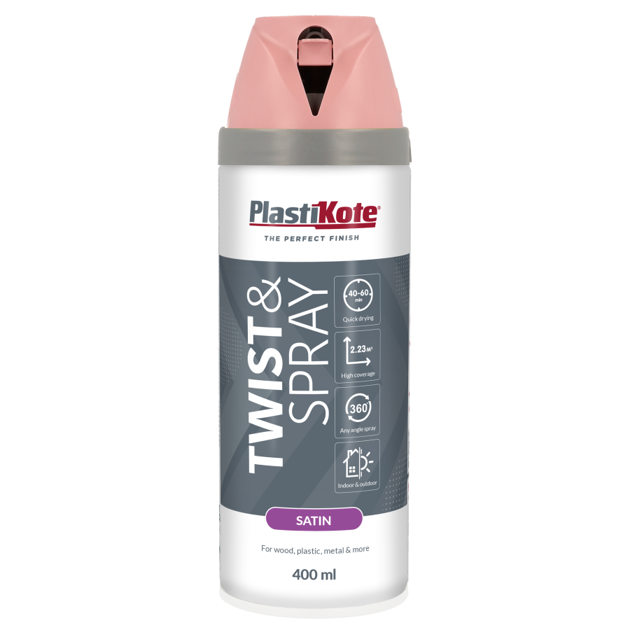 Plastikote Premium Paint Spray | Satin Finish | Cameo Pink | 400ml.