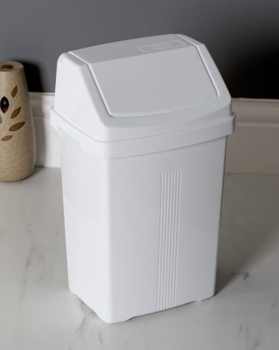 Wham Casa White Swing Bin 8 Litre
