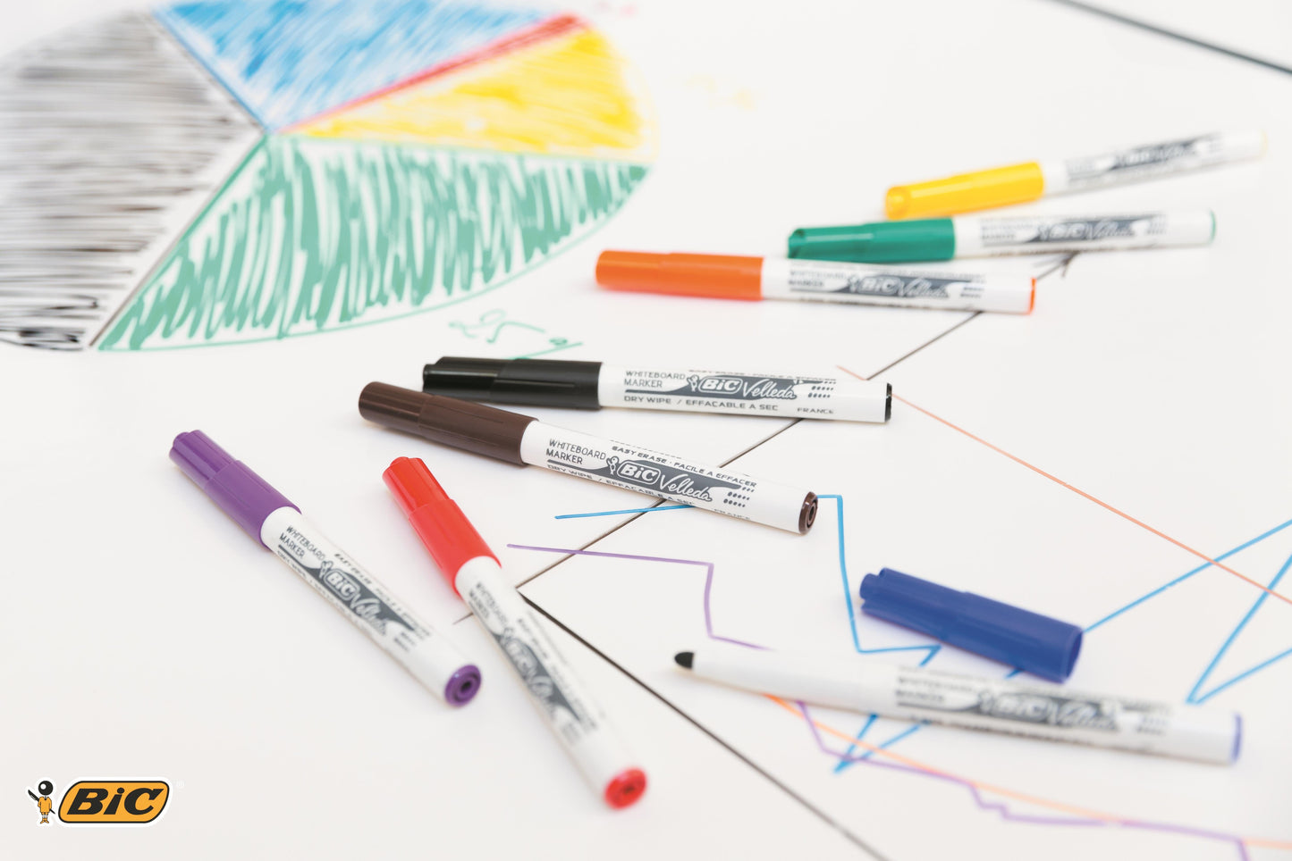 Bic Velleda 1741 Whiteboard Marker Bullet Tip 1.4mm Line Black (Pack 12) - 9581711