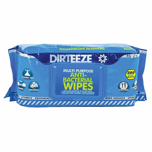 Dirteeze Multi Purpose Anti Bacterial Wipes Flowpack 200's