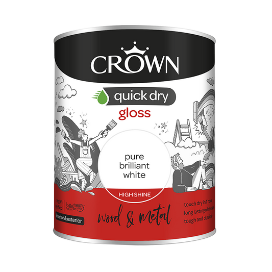 Crown Quick Dry Gloss Pure Brilliant White 2.5L Interior/Exterior