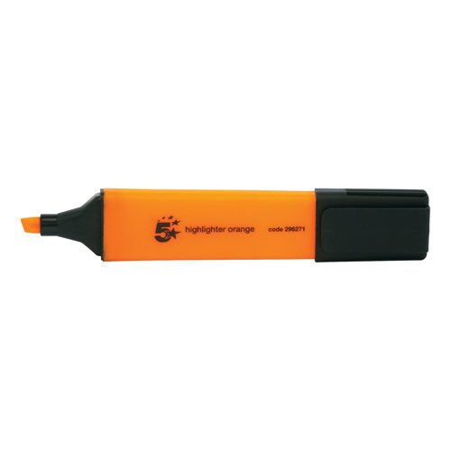 5 Star Highlighter Chisel Tip 1-5mm Line Orange (Pack of 12) 296271