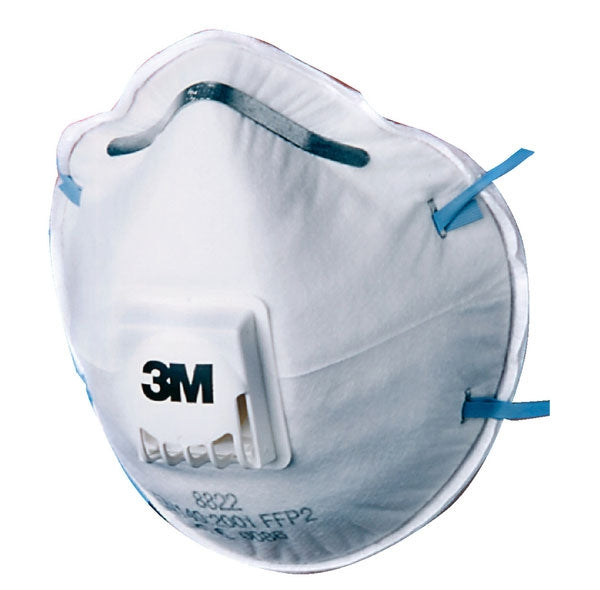 3M 8822 Cup-Shaped Respirator/Dust Mask (Valved) - FFP2 {10 Pack}