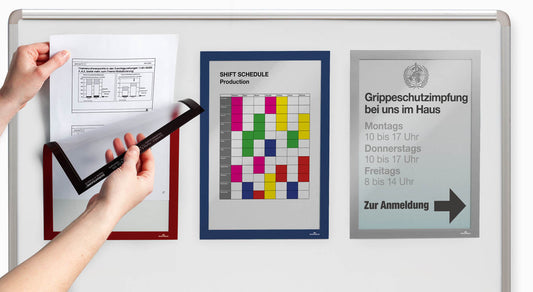 Durable Duraframe Magnetic Display Frame Self Adhesive A4 Dark Blue (Pack 5) - 486907