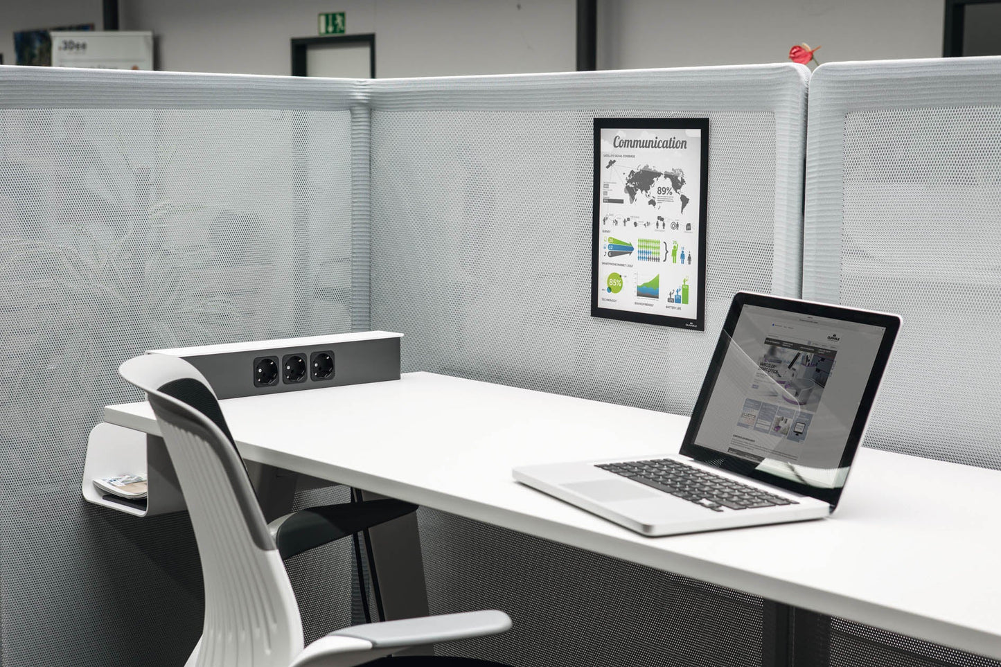 Durable Duraframe Grip Magnetic Display Frame Self Adhesive A4 Black - 496801