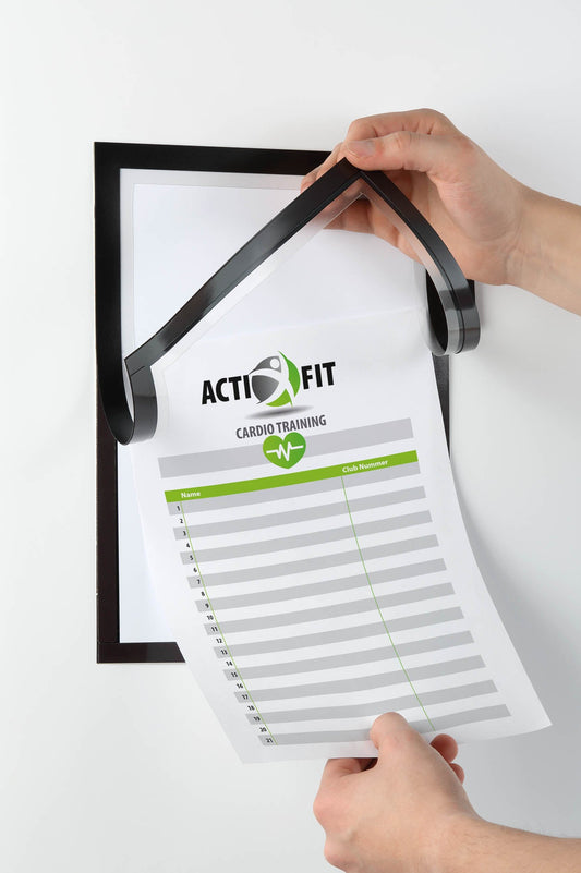 Durable Duraframe Note Magnetic Display Frame Self Adhesive A4 Black - 499301