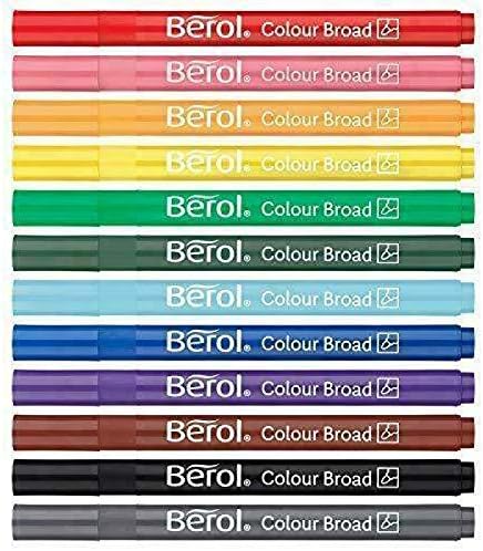Berol Colour Broad Pen Water Based Ink Assorted (Pack of 12) 2057596