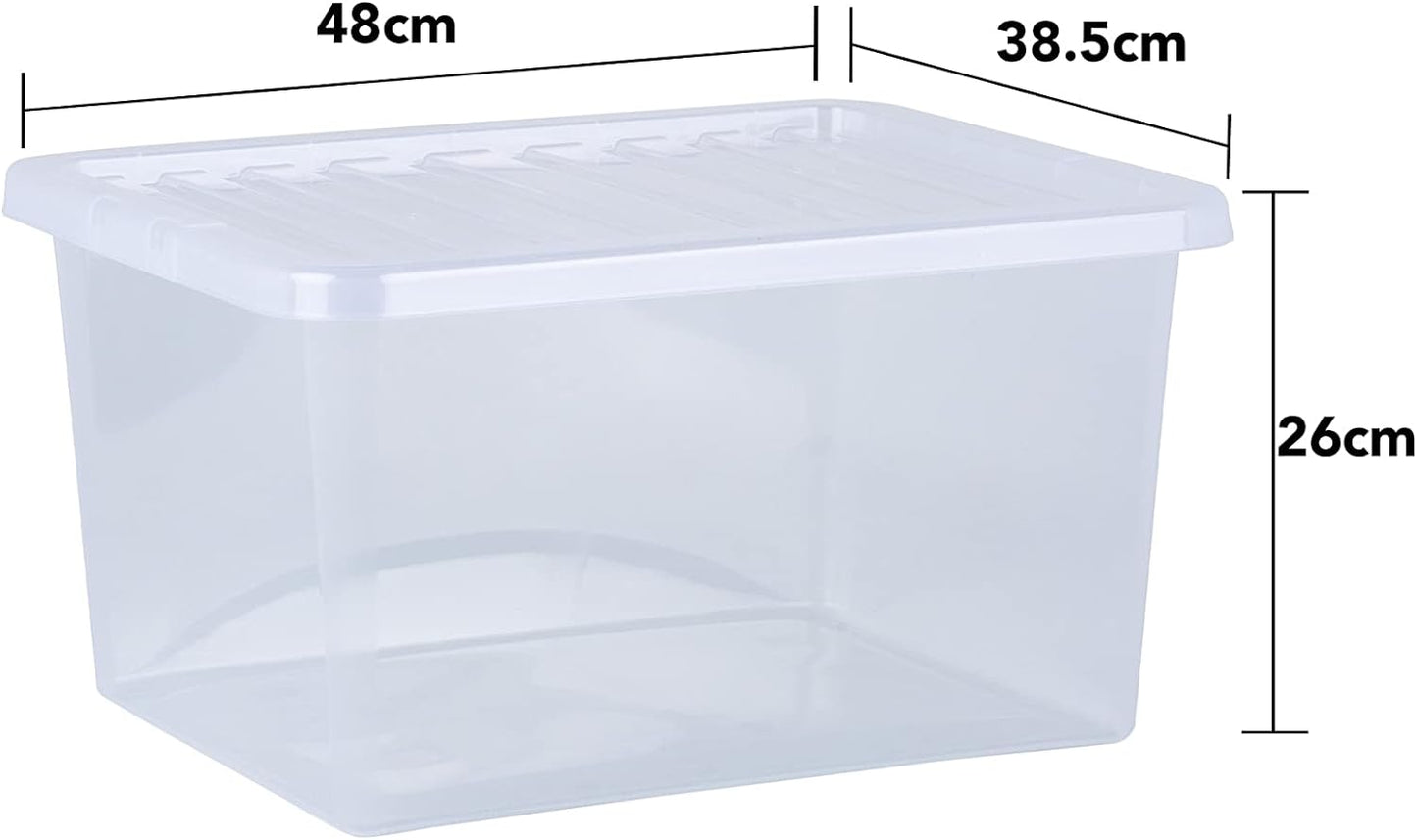 Wham Crystal Clear Plastic Storage Box 37 Litre