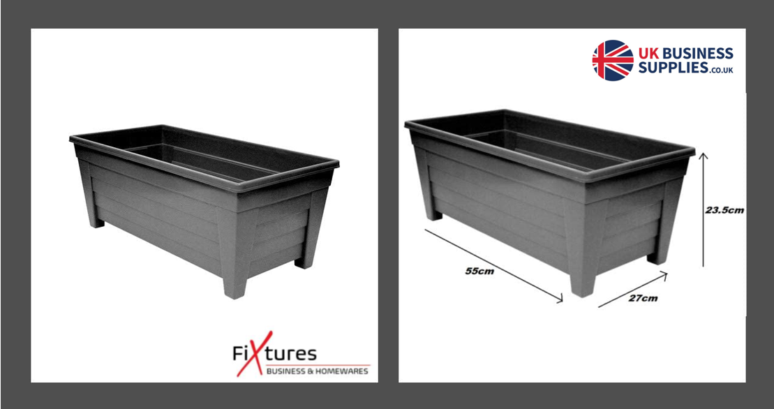 Fixtures Grosvenor Raised Trough Large 55cm Black/Ebony