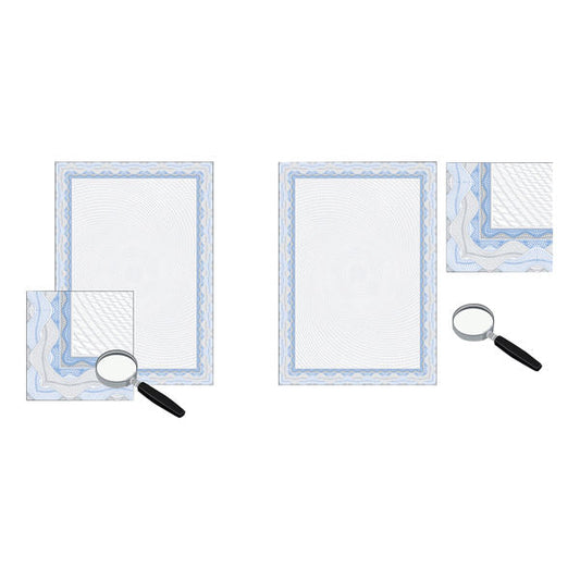 Decadry Border Certificate A4 Paper 115gsm Blue (Pack of 25) OSD4040