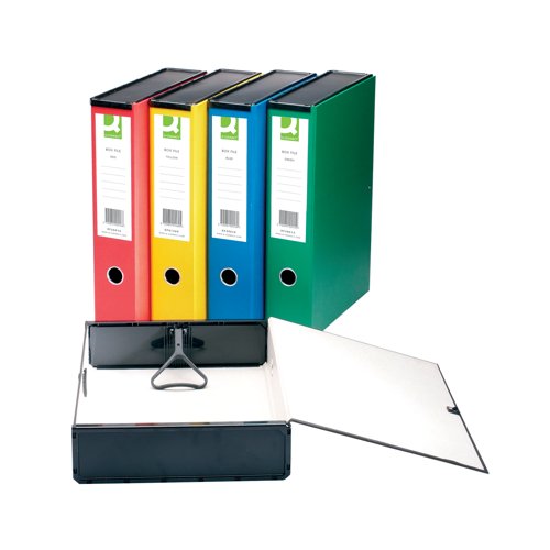 Q-Connect 75mm Box File Foolscap Green (5 Pack) 31814KIN0