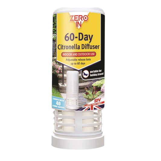 Zero In 60-Day Citronella Diffuser, Portable Insect Control 40m