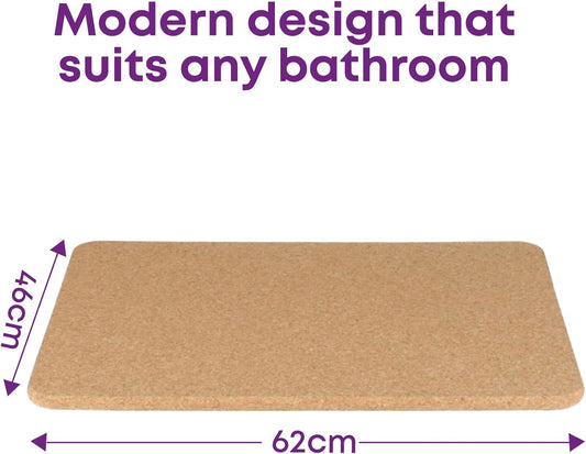 Blue Canyon Natural Cork Bath Mats, Eco-Friendly Durable Wooden Non-slip Bathroom Accessory