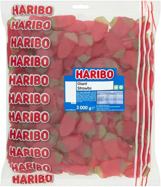 Haribo Giant Strawberries Sweets Bag 3kg
