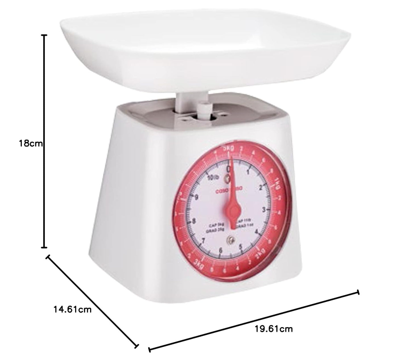 Casa&Casa Mechanical Kitchen Scales, Professional Food Weighing Scale with Classic Analog Display.