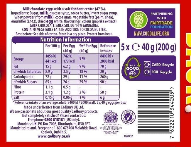 Cadbury Creme Egg 40g Pack 5's
