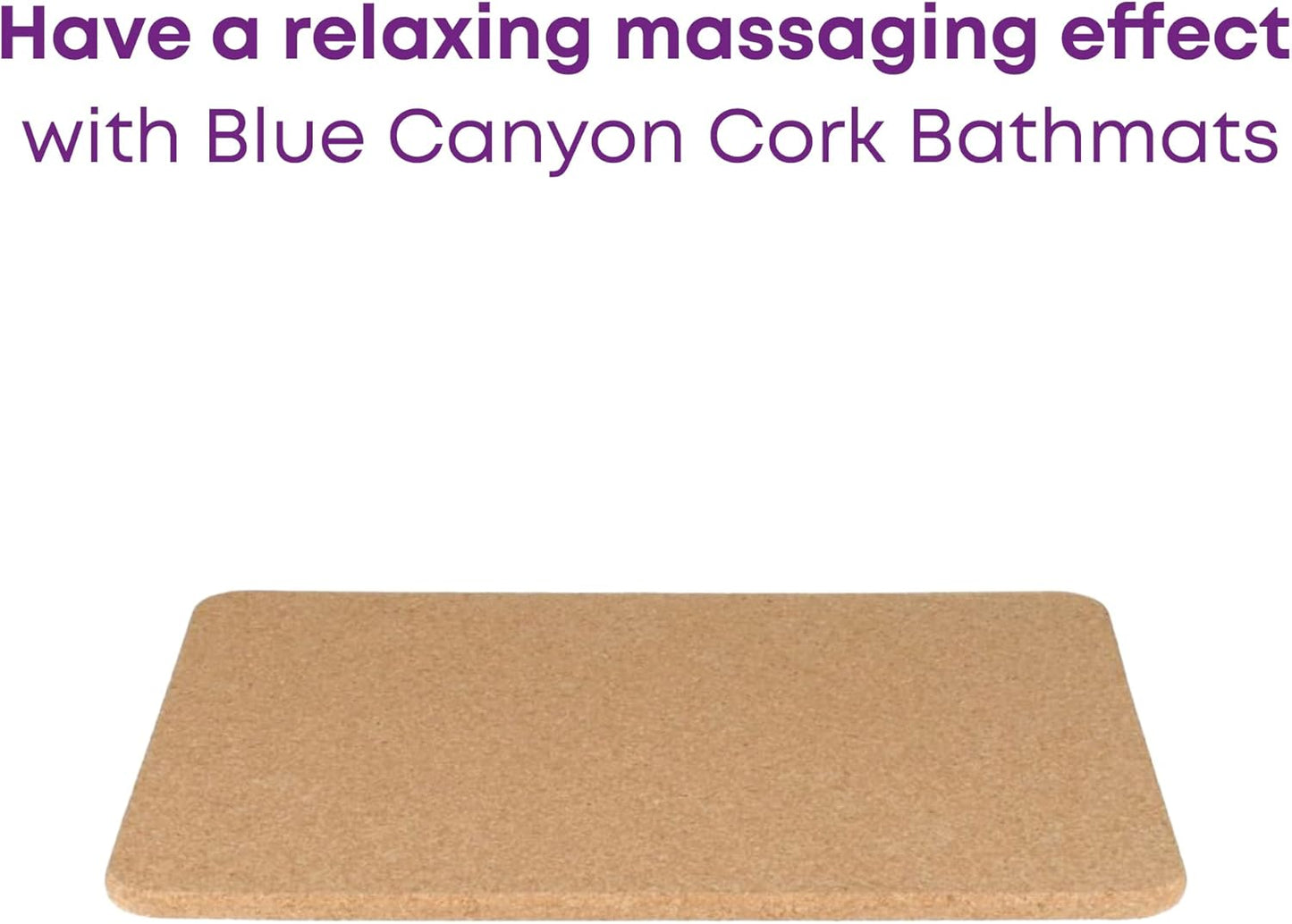 Blue Canyon Natural Cork Bath Mats, Eco-Friendly Durable Wooden Non-slip Bathroom Accessory