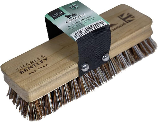 CHARLES BENTLEY Hand Scrub, Charnwood | 8 inch Brush | Stiff Bassine Bristles