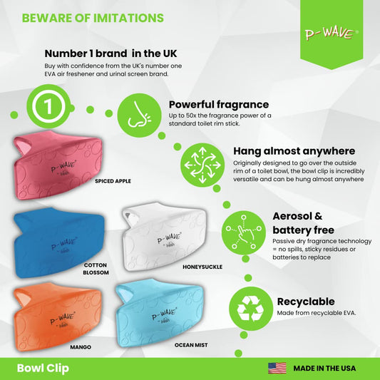 P-Wave Bowl or Rim Clip Deodoriser Supplies Proffessional Janitorial {Mango}