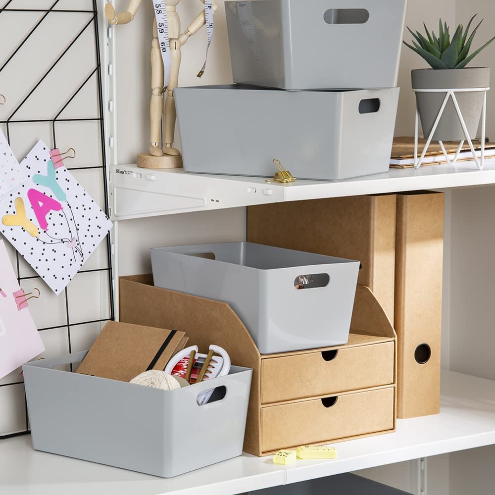 Wham Grey Rectangular Studio Basket 4.02 3.9 Litre