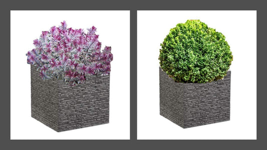 Strata Slate Pewter 32cm Short Square Planter (GN686-PEW)