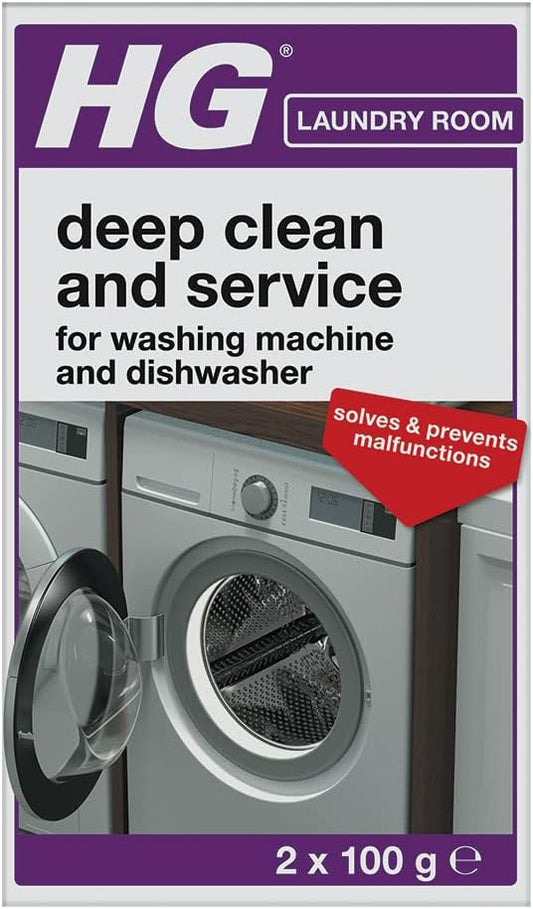 HG Deep Clean & Service | Washing Machine & Dishwasher Cleaner 2 x 100g