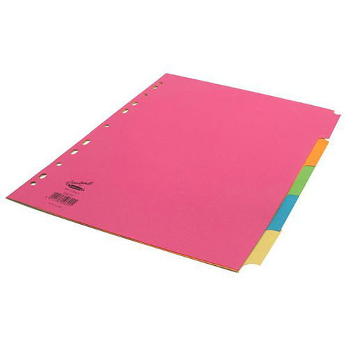 Concord Bright Subject Dividers Europunched 5-Part A4 Assorted Code 50699