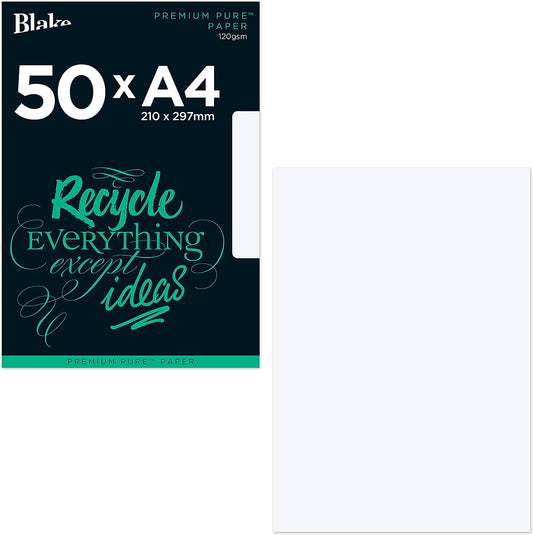 Blake Premium Pure Paper A4 120gsm Super White Wove (Pack 50) - 84676