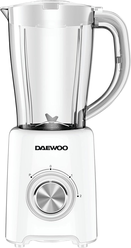 Daewoo Jug Blender with Coffee Grinder Attachment | 1500ml Capacity | 4 Speed | White