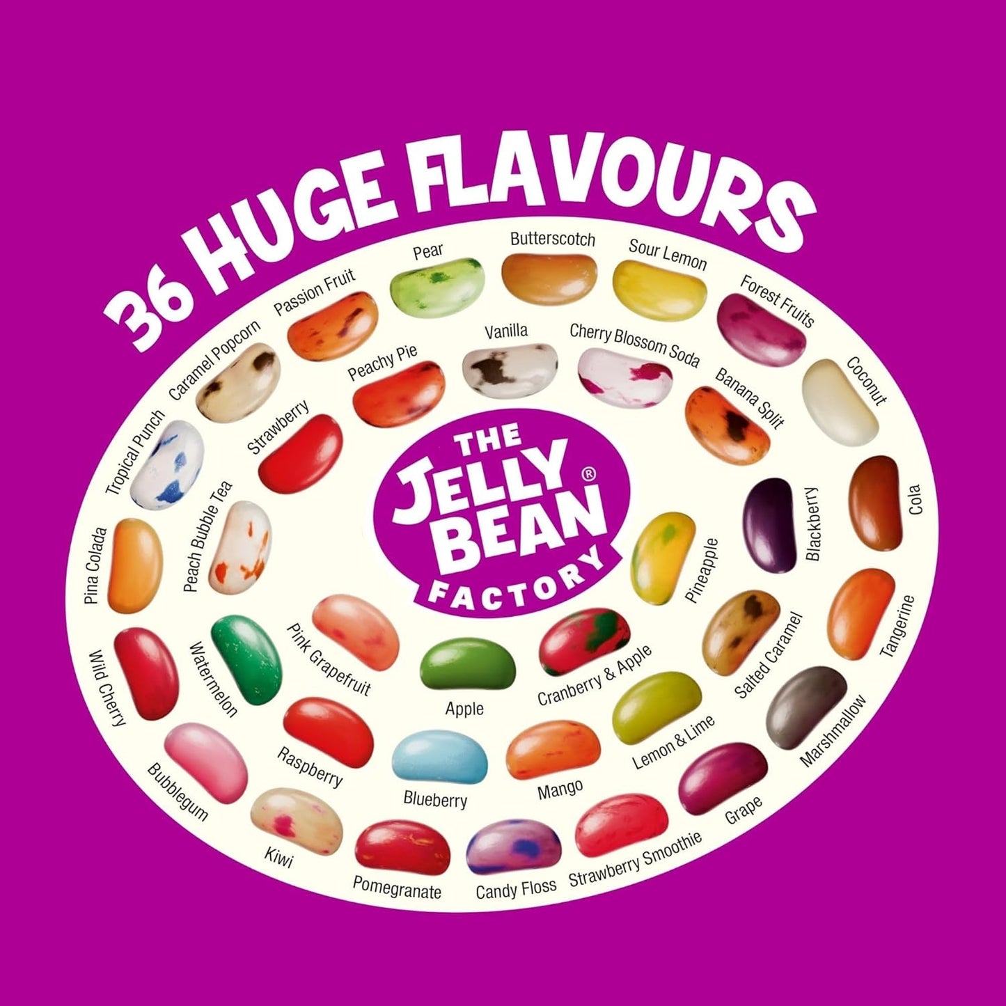 The Jelly Bean Factory, Jelly Beans | Mixed 36 Flavours | 1 x 700g Jar