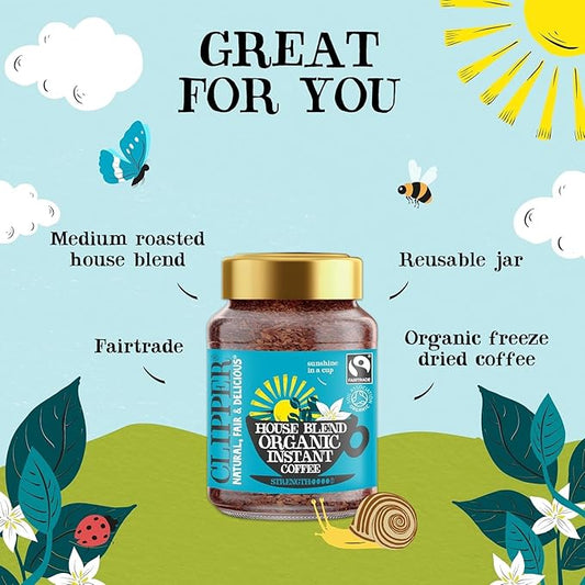 Clipper House Blend Coffee 100g Jars