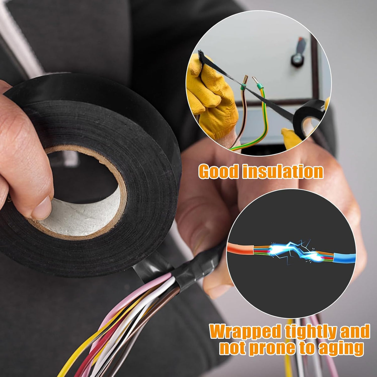 Dencon Electric Black PVC Insulation Tape 20m