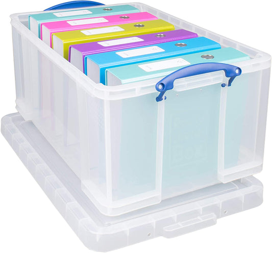 Really Useful 64L Plastic Storage Box W710xD440xH310mm Clear 64C