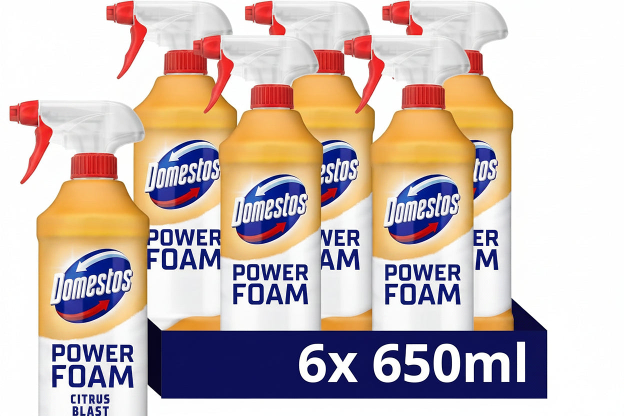 Domestos Power Foam | Citrus Blast | Toilet & Bathroom Cleaner | 1 x 650ml