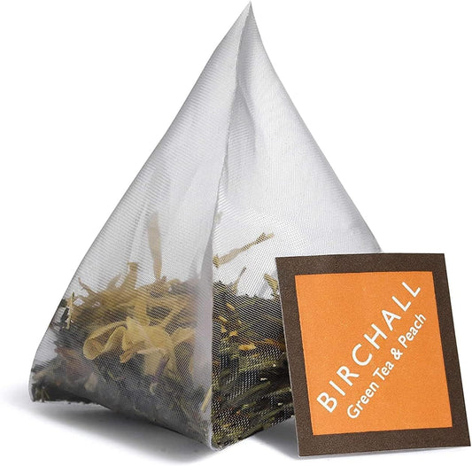 Birchall Prism Enveloped Teabags - Green Tea & Peach 20's