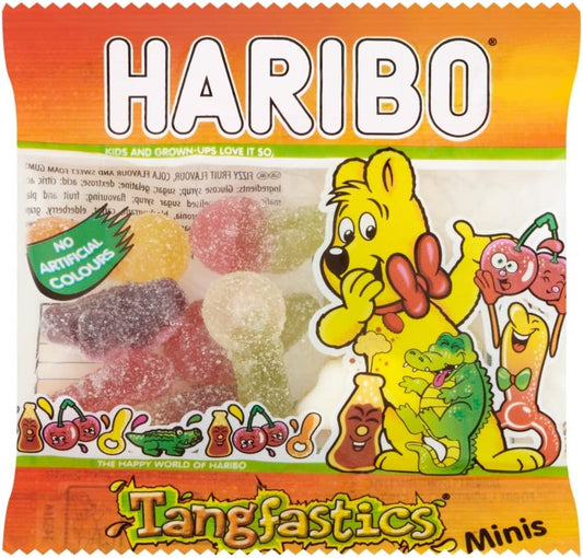 Haribo Tangfastics Sour Sweets Mini Bags, 16g x 100 packs