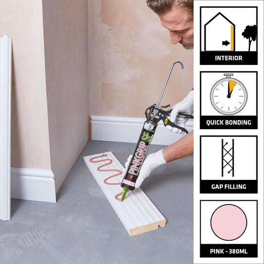 Everbuild Pinkgrip Solvent Free Grab Adhesive Pink – 380Ml
