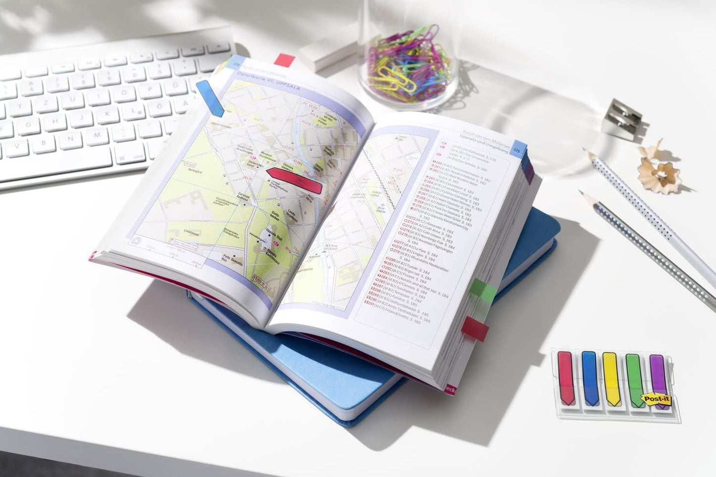 3M Post-It Notes Arrows Portable Pack 12x437mm Pack of 100 Assorted Standard Colours