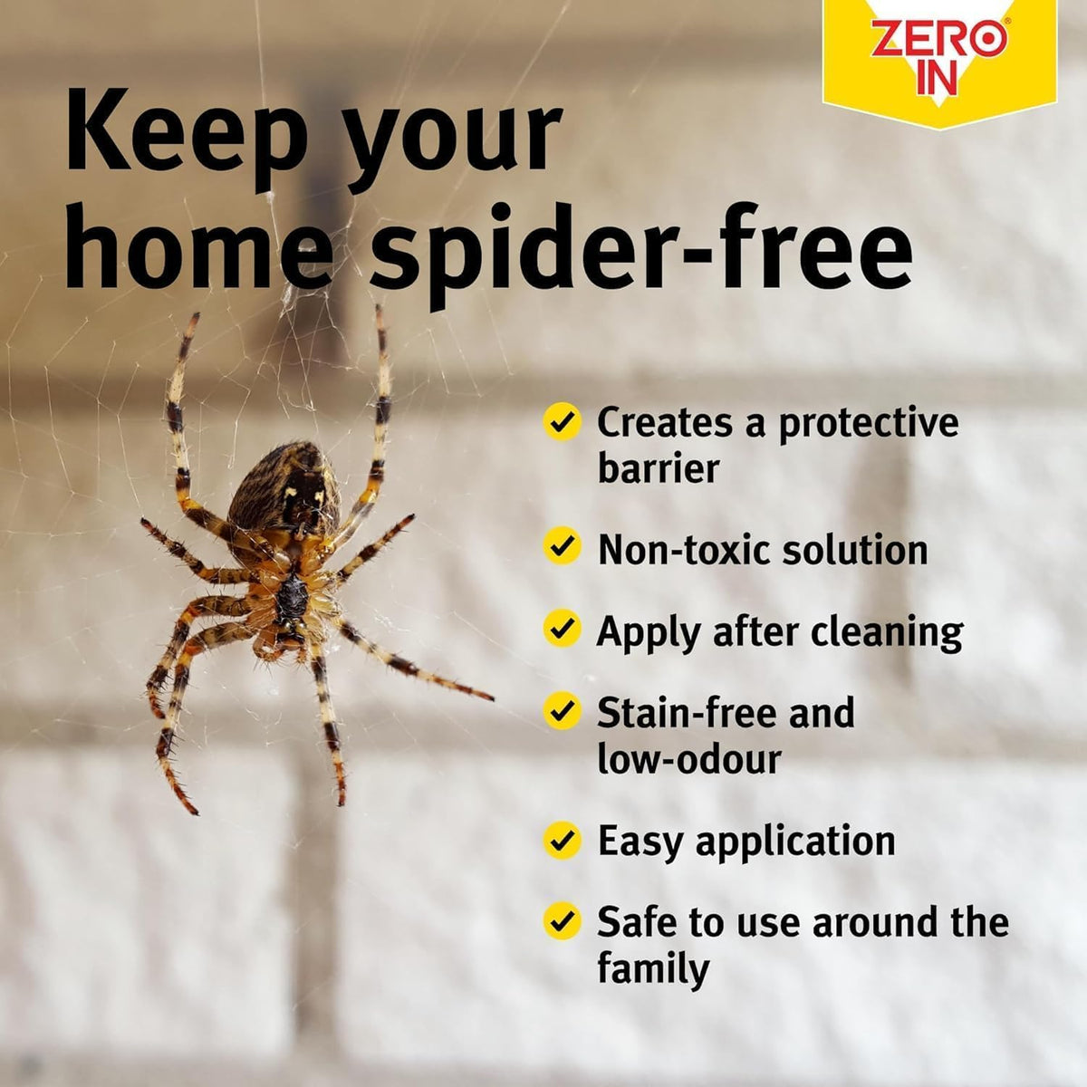 Zero In Spider Repellent | Indoor Peppermint Oil Spray for Spiders | 500ml
