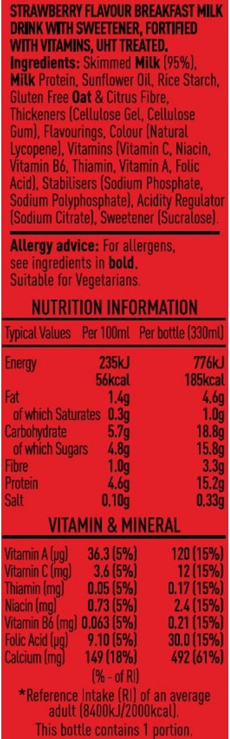 Fuel 10K Strawberry High Protein Breakfast Drink 8x330ml