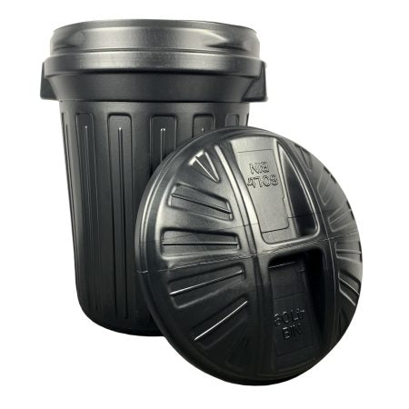 Fixtures Strata Shatterproof Refuse Bin Secure Push On Lid Black 80L (GN343)