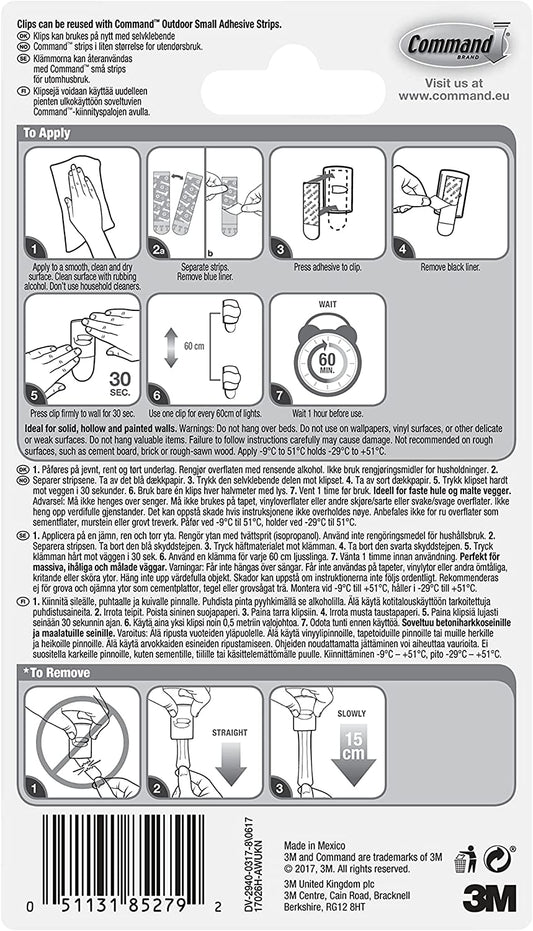 3M Command 17026CLR Clear Decorating Clips 20 Pack