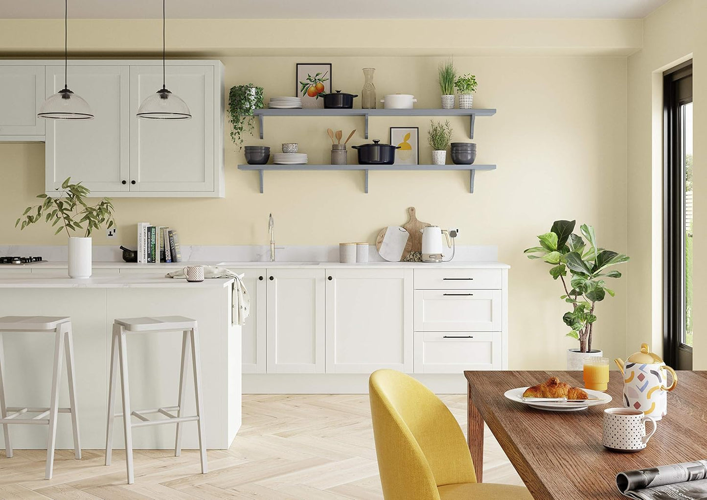 Dulux Matt Emulsion Paint For Walls And Ceilings - Daffodil White 2.5 Litres