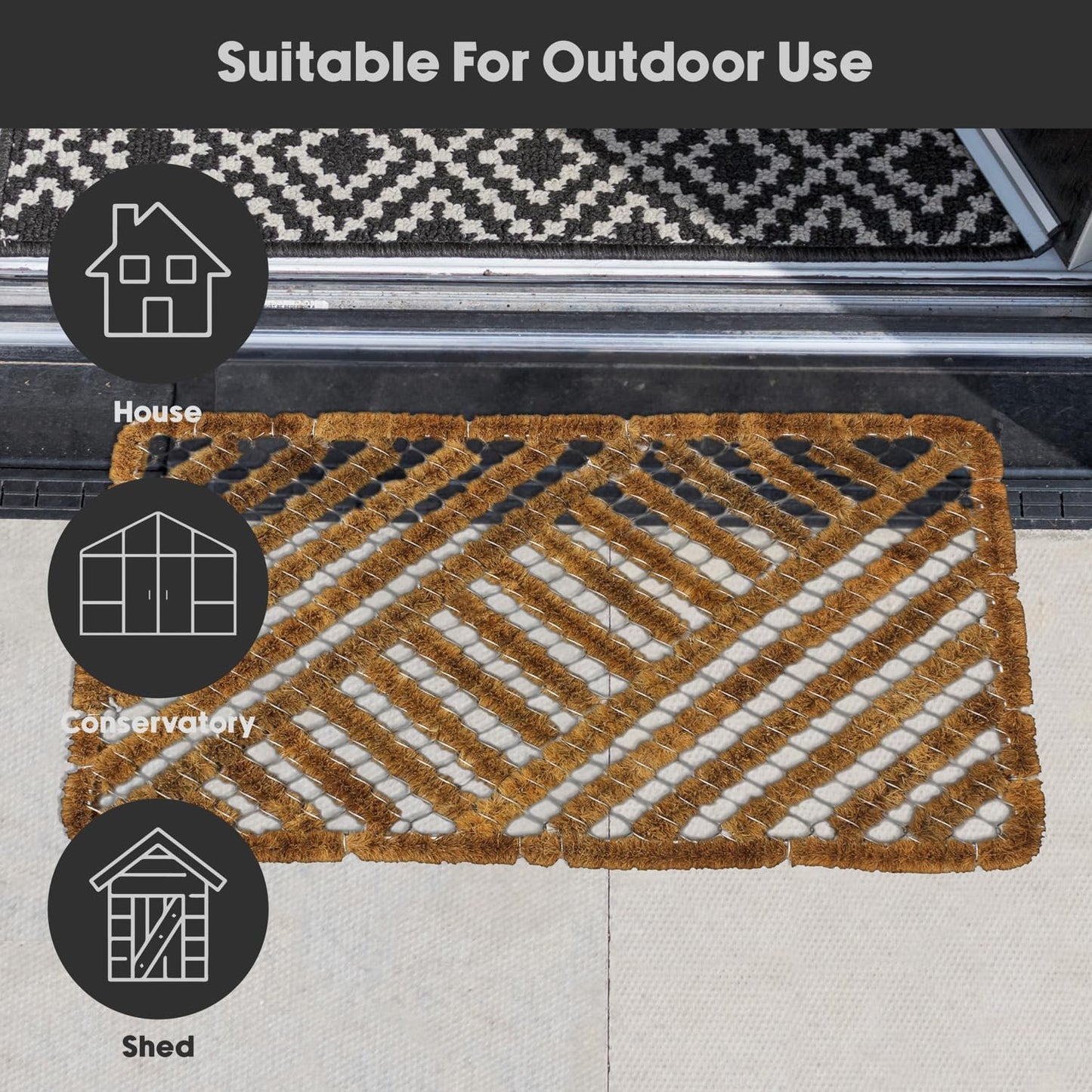 JVL Boston Scraper Door Mat, 39 x 59 cm