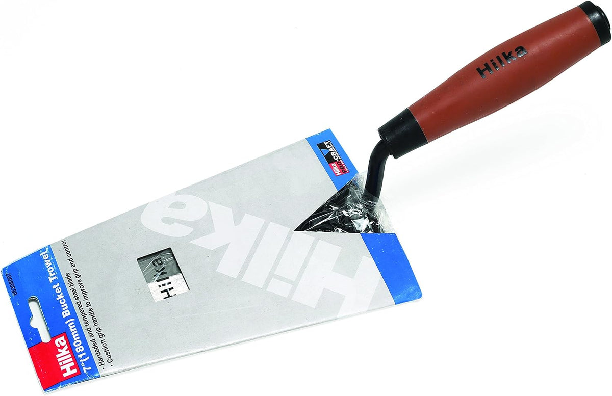 Hilka Tools 7" Bucket Soft Grip Trowel | Carbon Steel Design