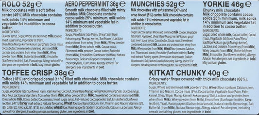 Nestle Variety Chocolate Bar Pack 5's