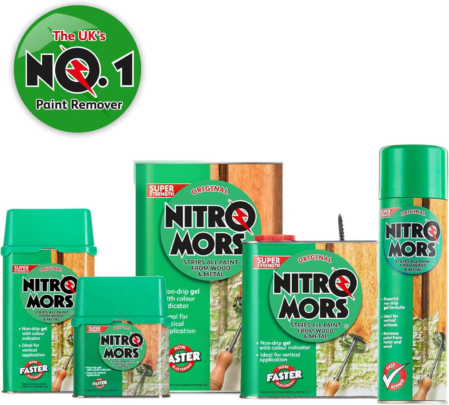 Nitromors Original Aerosol Paint Stripper, Varnish & Lacquer Remover 500ml